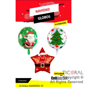 SET DE GLOBOS METALIZADOS NAVIDAD DISEOS  18